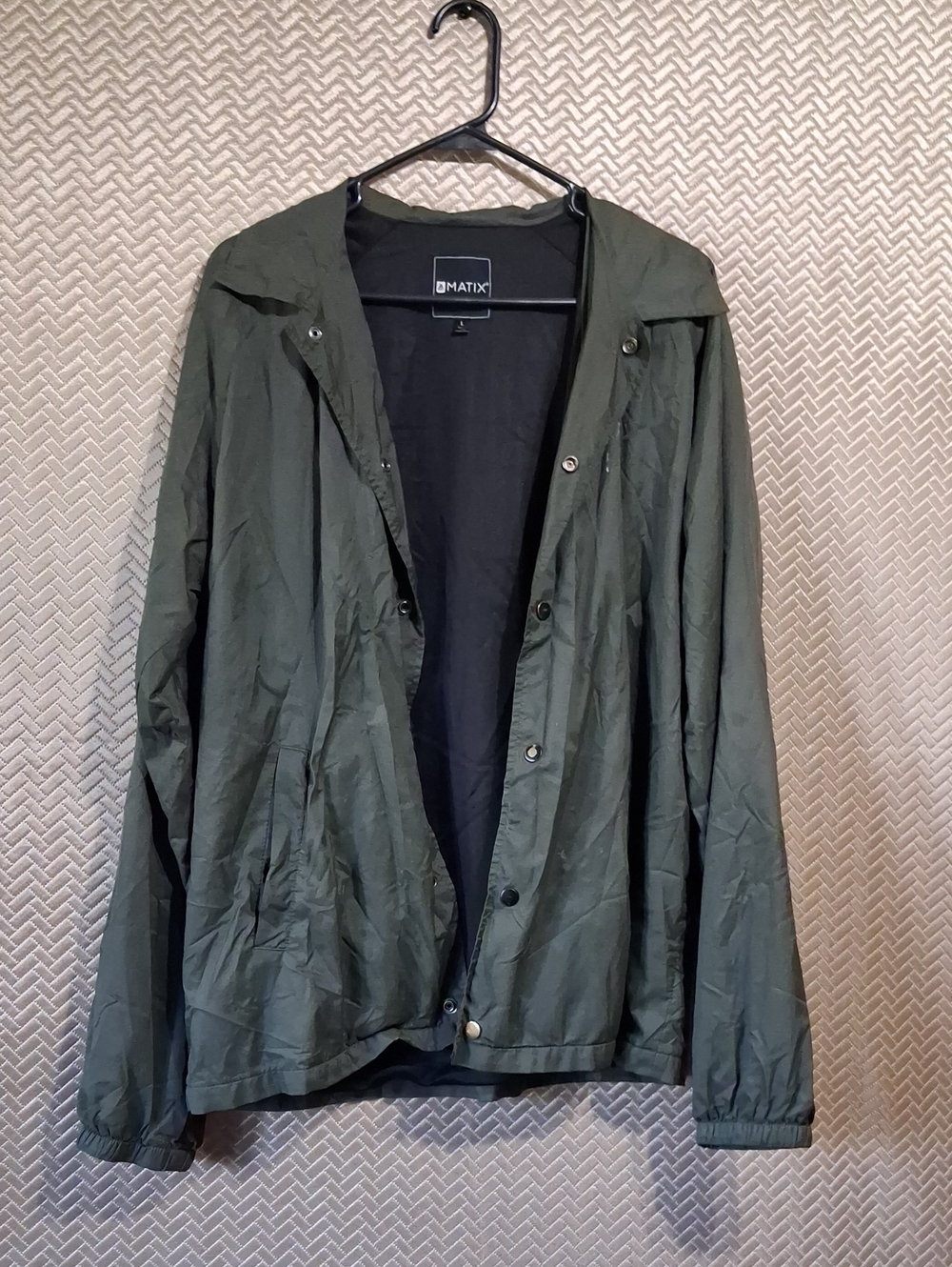Matix Olive Green Lightweight Hooded Shirt Jacket